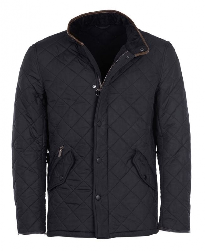 Navy Men Barbour Powell Quilted Jacket | US-0418HAVXB