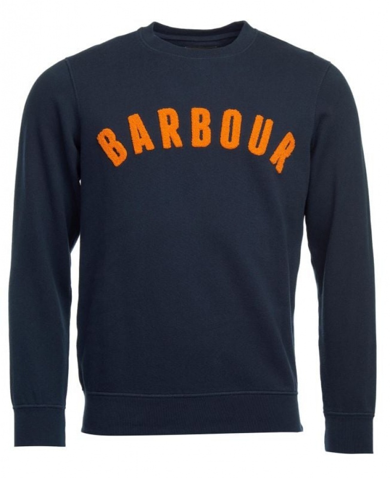 Navy Men Barbour Prep Logo Sweatshirt | US-3012JRETH