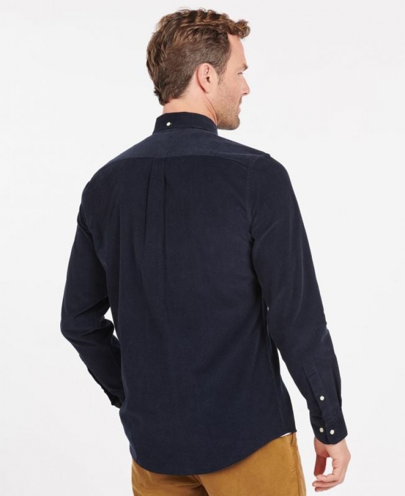 Navy Men Barbour Ramsey Tailored Shirts | US-4123XRKYU