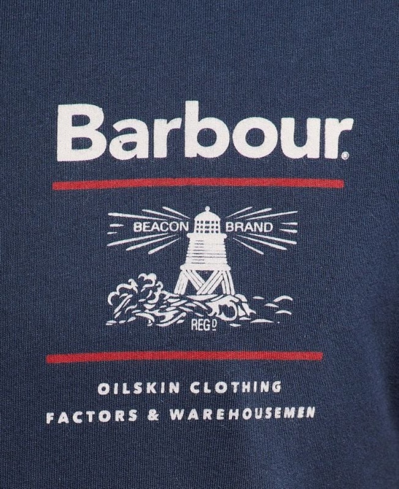 Navy Men Barbour Reed T-Shirts | US-8906BQUIC