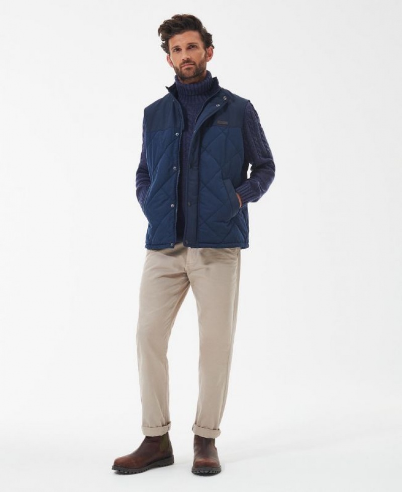 Navy Men Barbour Rennison Vest | US-3589FKZLP