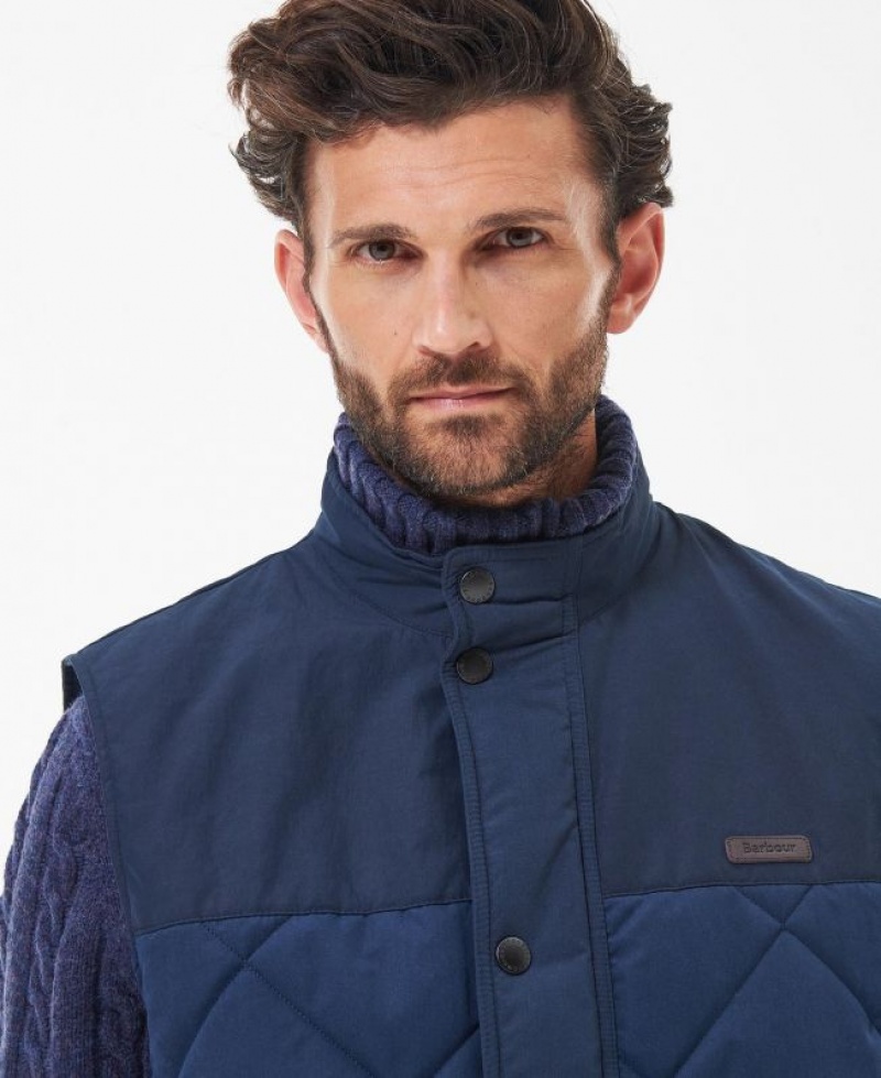 Navy Men Barbour Rennison Vest | US-3589FKZLP