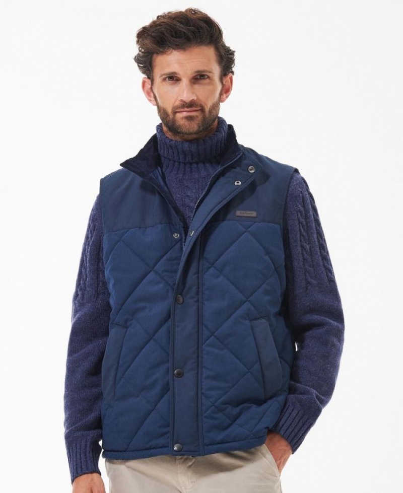 Navy Men Barbour Rennison Vest | US-3589FKZLP