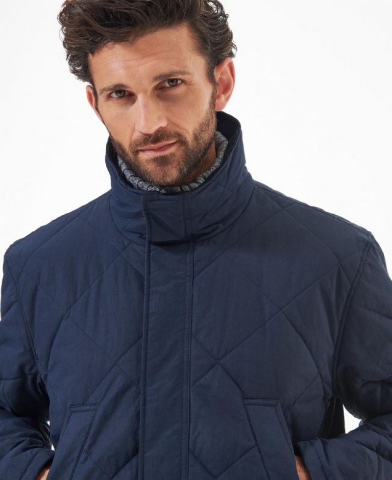 Navy Men Barbour Rockwood Quilted Jacket | US-6349GWNAS