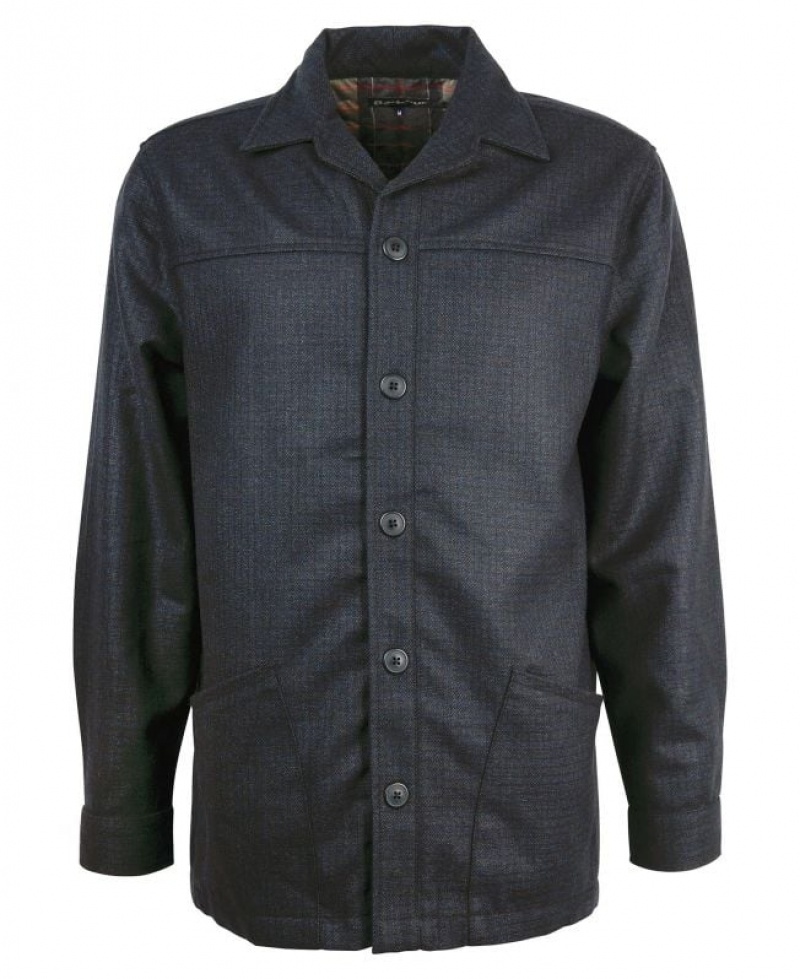 Navy Men Barbour Stonefort Regular Fit Overshirt | US-3817VTIBD