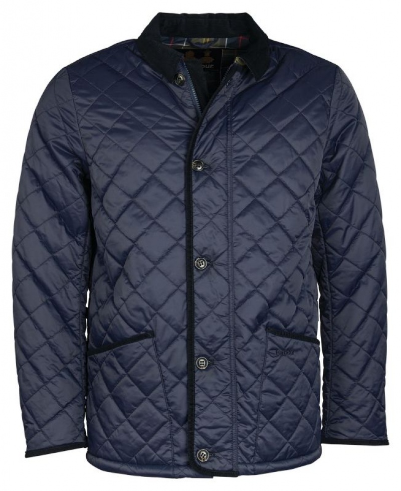 Navy Men Barbour Winter Liddesdale Quilted Jacket | US-3912BRCOZ