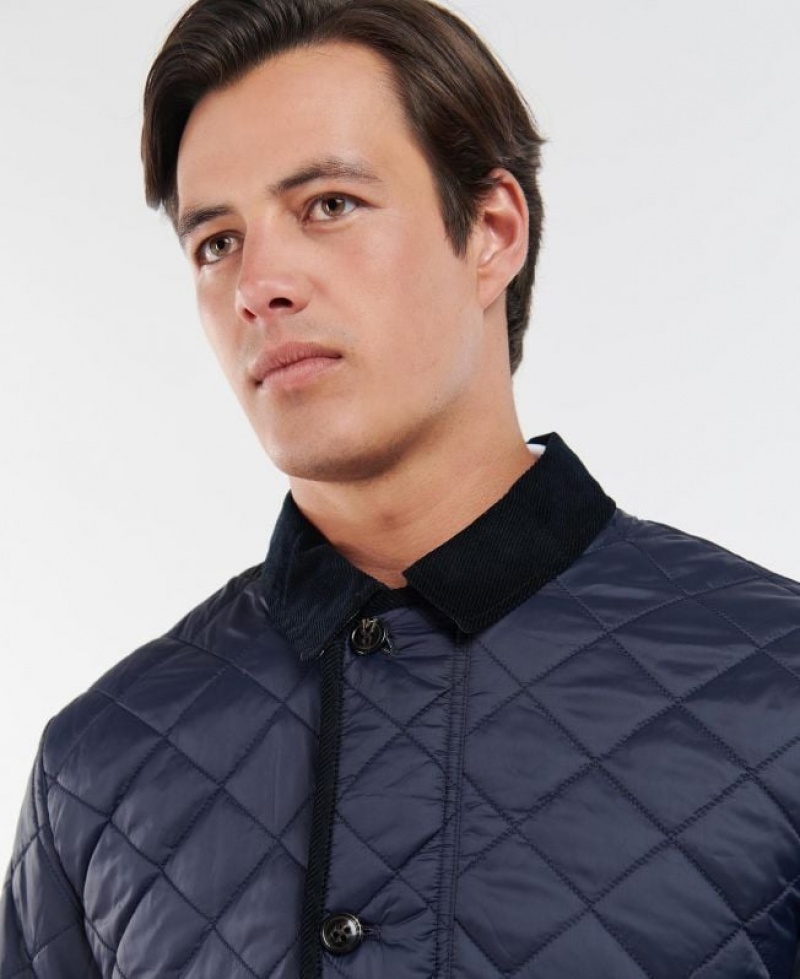 Navy Men Barbour Winter Liddesdale Quilted Jacket | US-3912BRCOZ