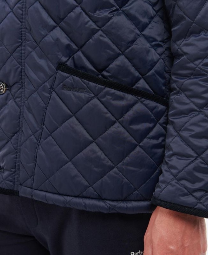 Navy Men Barbour Winter Liddesdale Quilted Jacket | US-3912BRCOZ