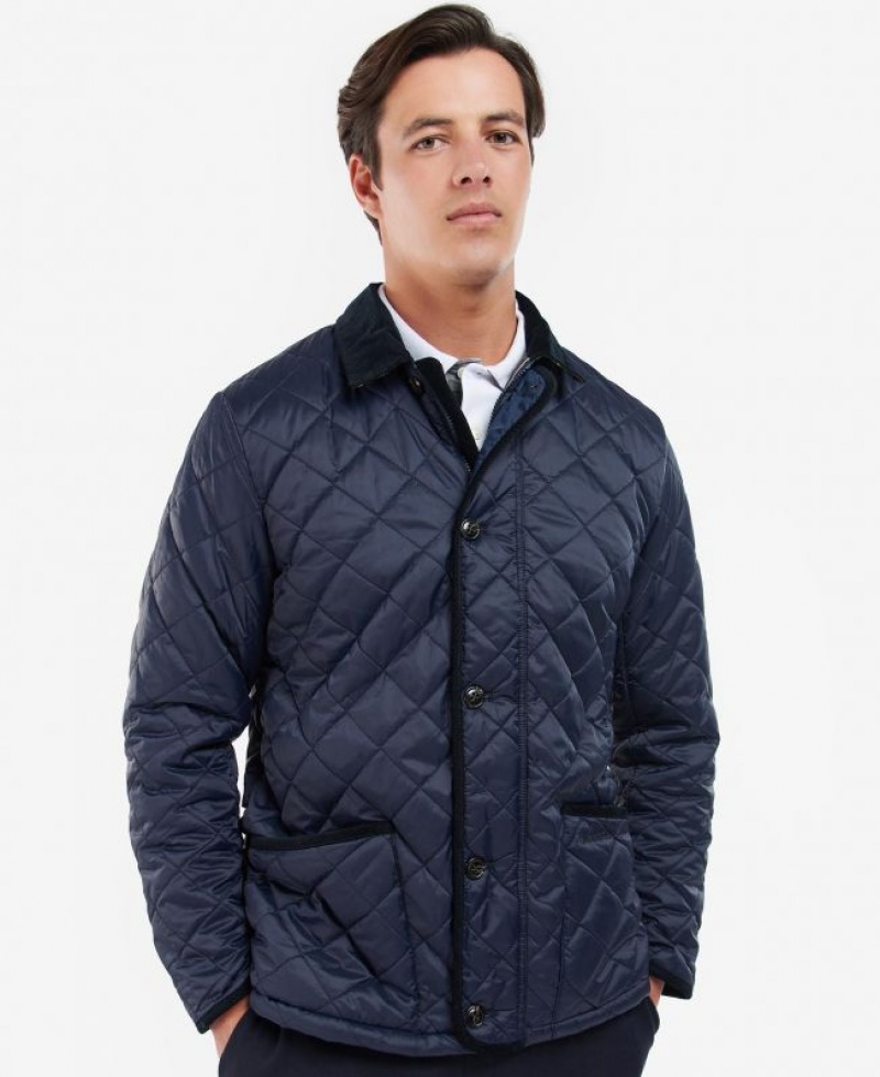 Navy Men Barbour Winter Liddesdale Quilted Jacket | US-3912BRCOZ