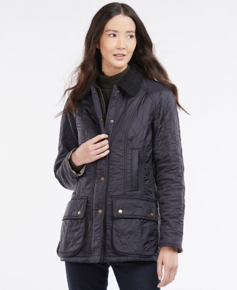 Navy Women Barbour Beadnell Polarquilt Quilted Jacket | US-3782MFBOK