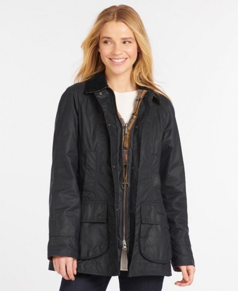 Navy Women Barbour Beadnell® Waxed Jacket | US-4180MIZAH