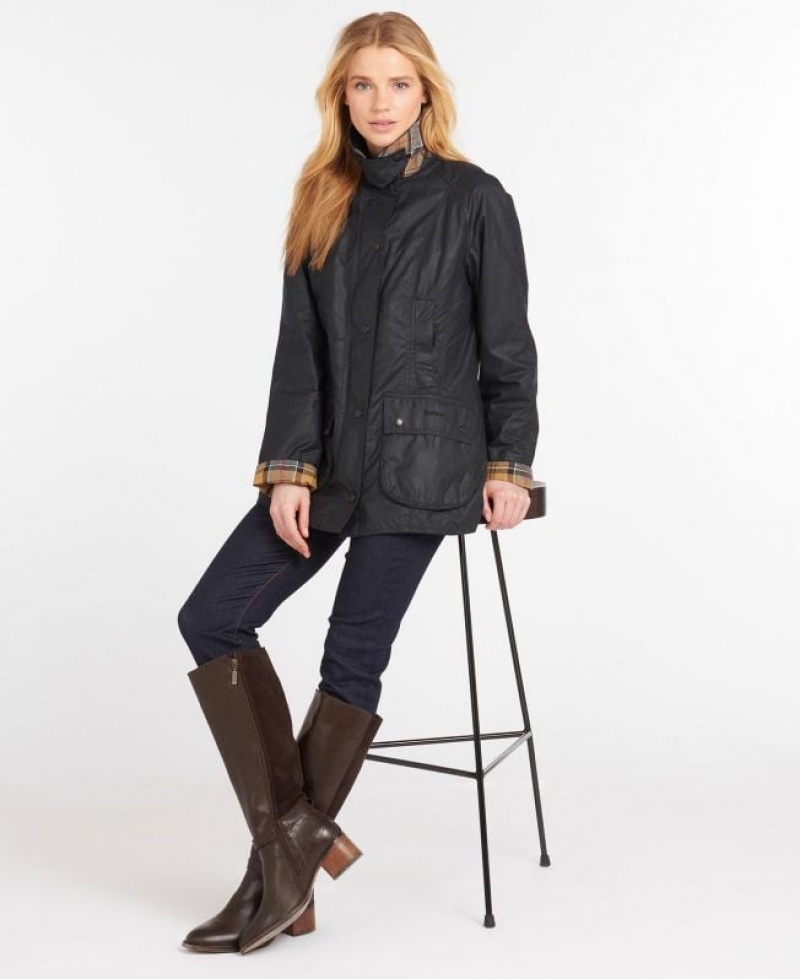 Navy Women Barbour Beadnell® Waxed Jacket | US-4180MIZAH