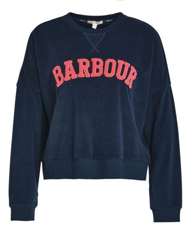 Navy Women Barbour Bracken Sweatshirt | US-0345OLCAM