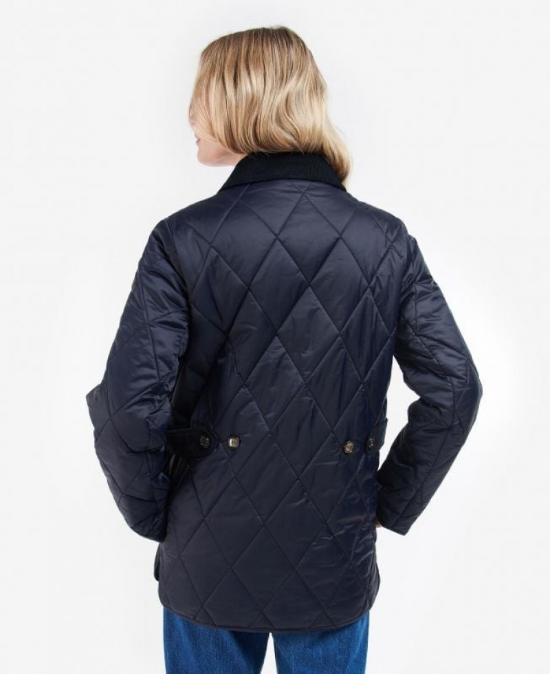 Navy Women Barbour Bragar Quilted Jacket | US-0785SDPEI