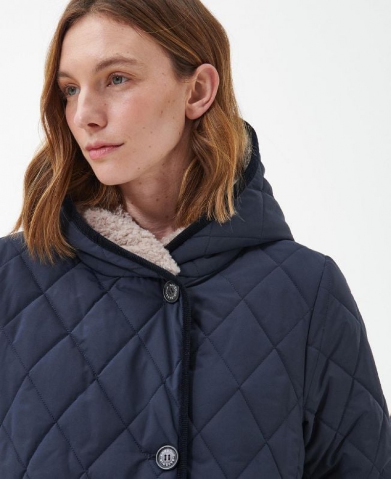 Navy Women Barbour Bream Quilted Jacket | US-4021WLBFN