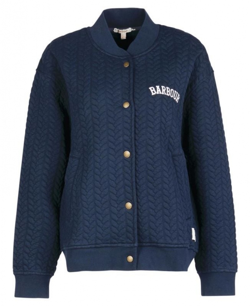 Navy Women Barbour Chesil Bomber Fleece | US-1746NPMSR