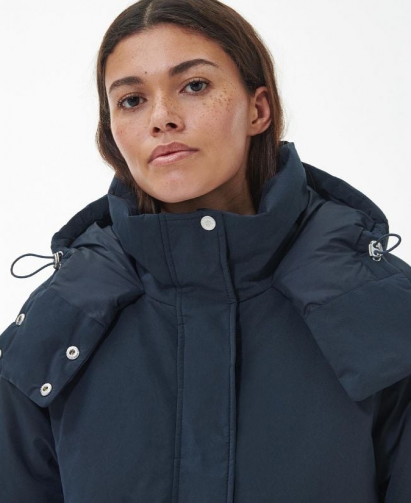 Navy Women Barbour Chesil Rain Jacket | US-6509ZUPKY