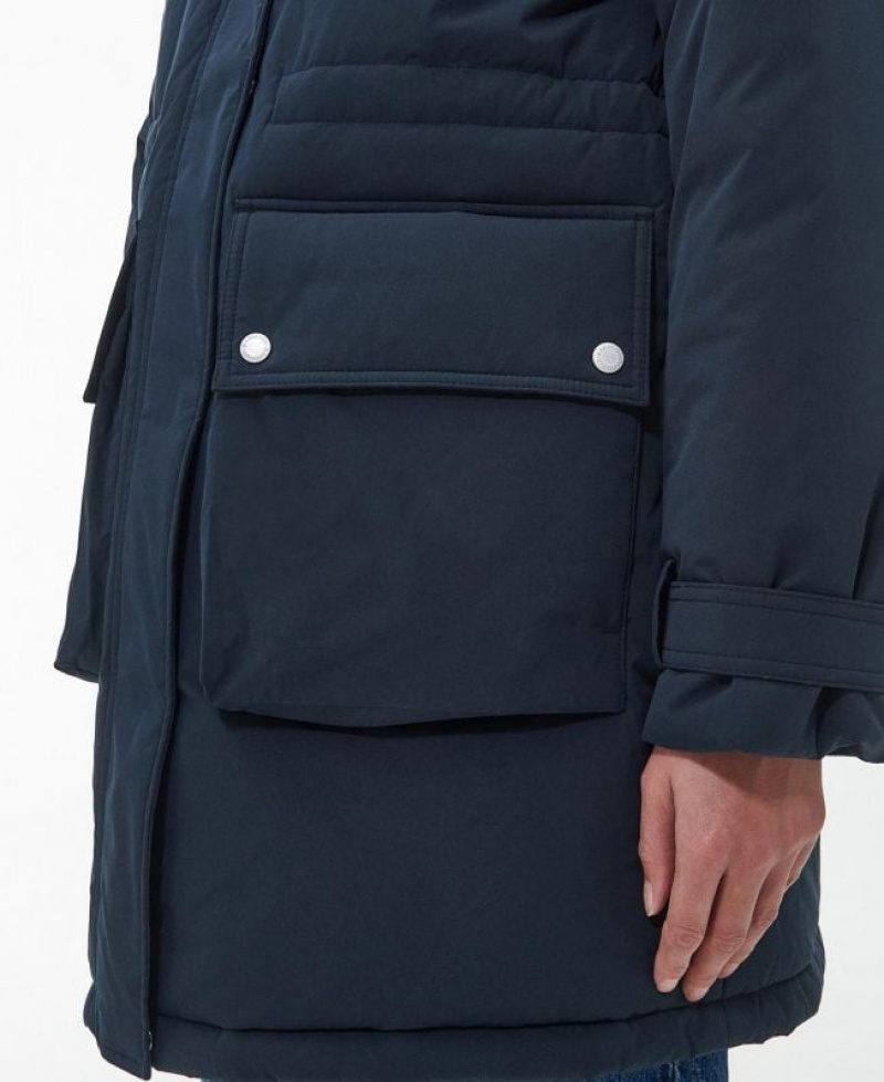 Navy Women Barbour Chesil Rain Jacket | US-6509ZUPKY