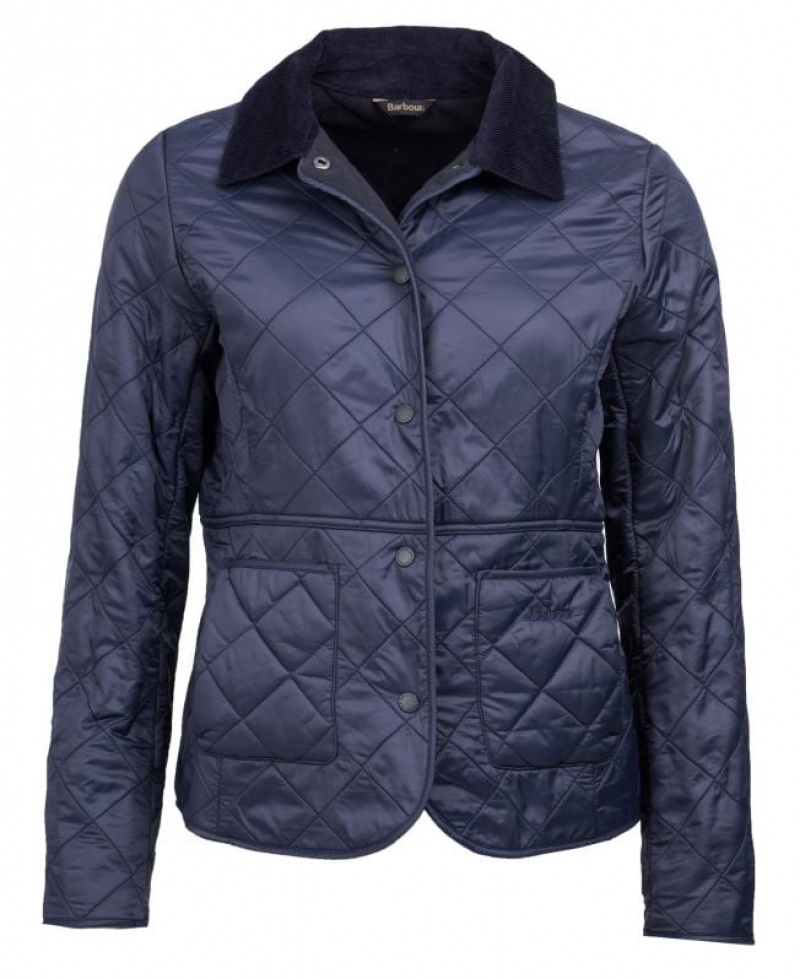 Navy Women Barbour Deveron Polarquilt Quilted Jacket | US-3054MUVLN