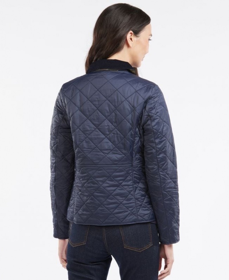 Navy Women Barbour Deveron Polarquilt Quilted Jacket | US-3054MUVLN