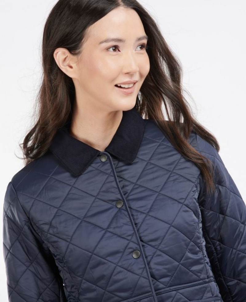 Navy Women Barbour Deveron Polarquilt Quilted Jacket | US-3054MUVLN