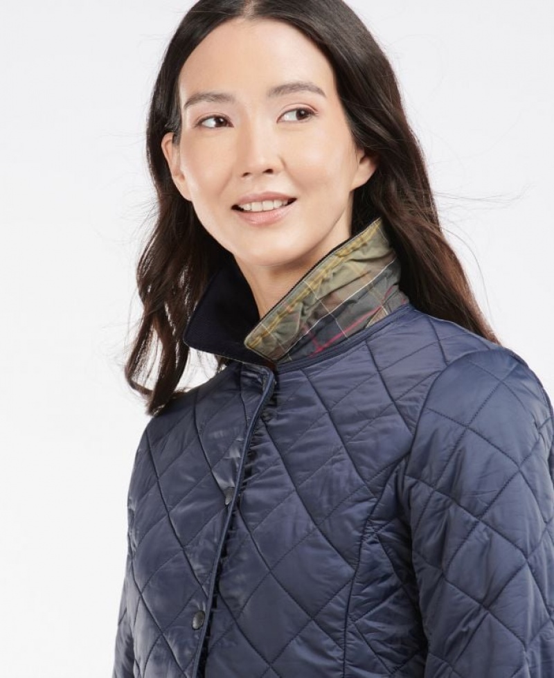 Navy Women Barbour Deveron Polarquilt Quilted Jacket | US-3054MUVLN