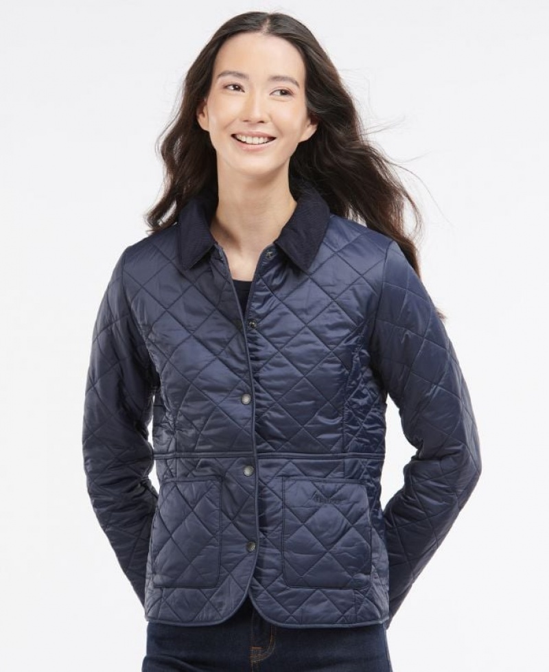 Navy Women Barbour Deveron Polarquilt Quilted Jacket | US-3054MUVLN