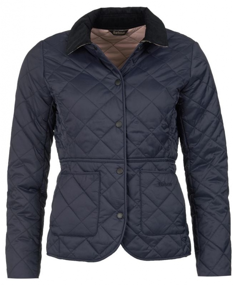 Navy Women Barbour Deveron Quilted Jacket | US-4830TOKAZ