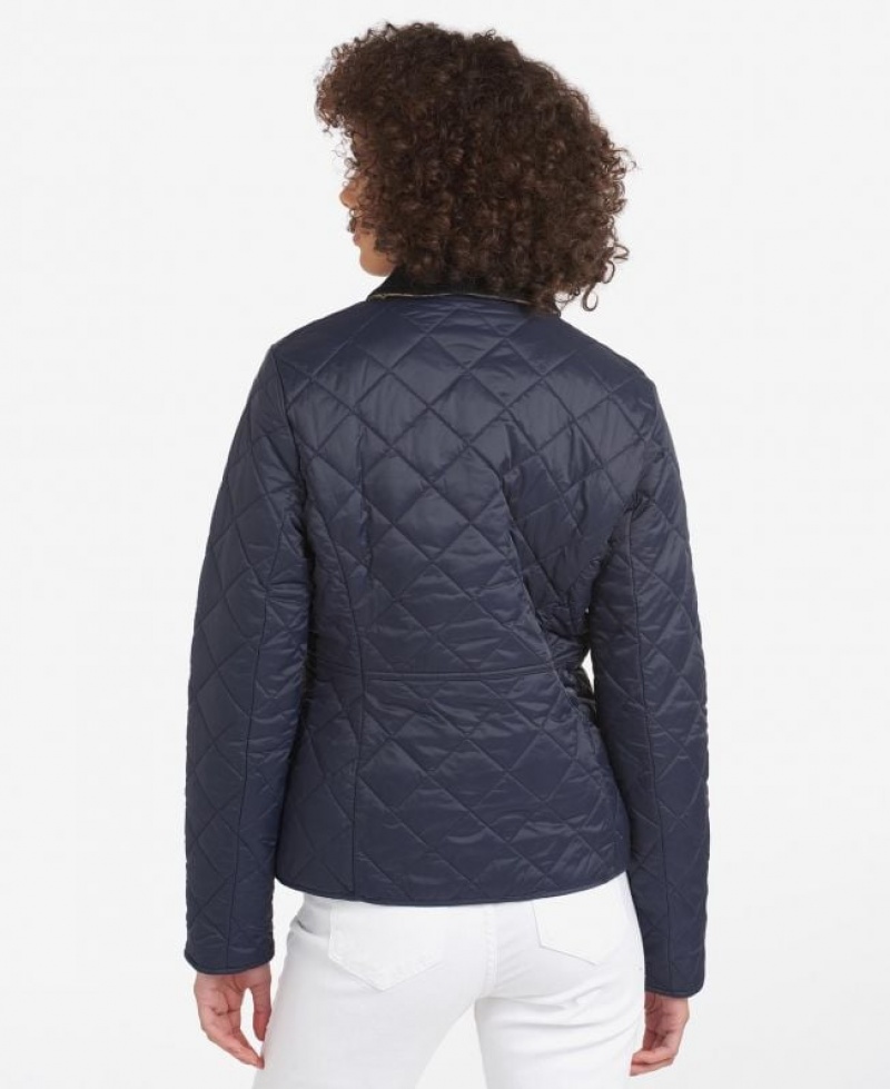 Navy Women Barbour Deveron Quilted Jacket | US-4830TOKAZ