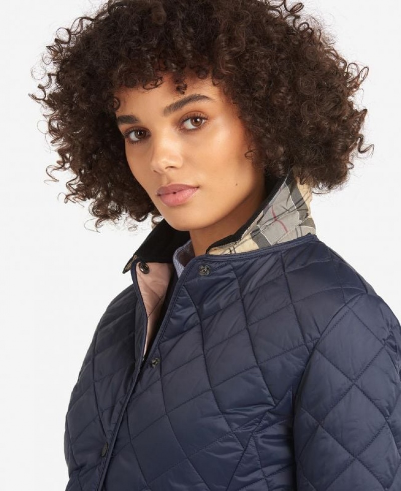 Navy Women Barbour Deveron Quilted Jacket | US-4830TOKAZ