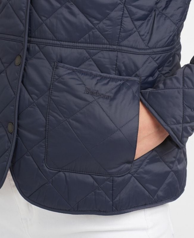 Navy Women Barbour Deveron Quilted Jacket | US-4830TOKAZ