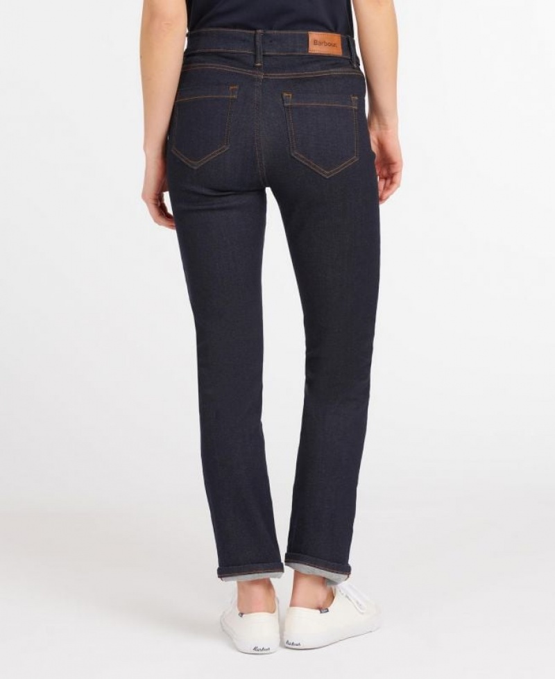 Navy Women Barbour Essential Slim Jeans | US-3907VLCZN