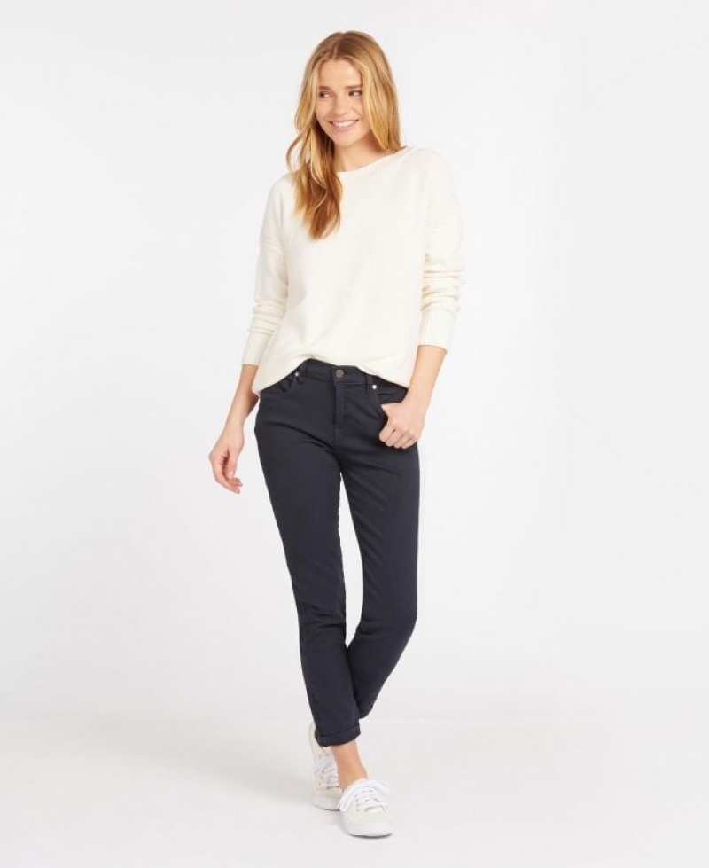 Navy Women Barbour Essential Slim Pants | US-3896VPJXH