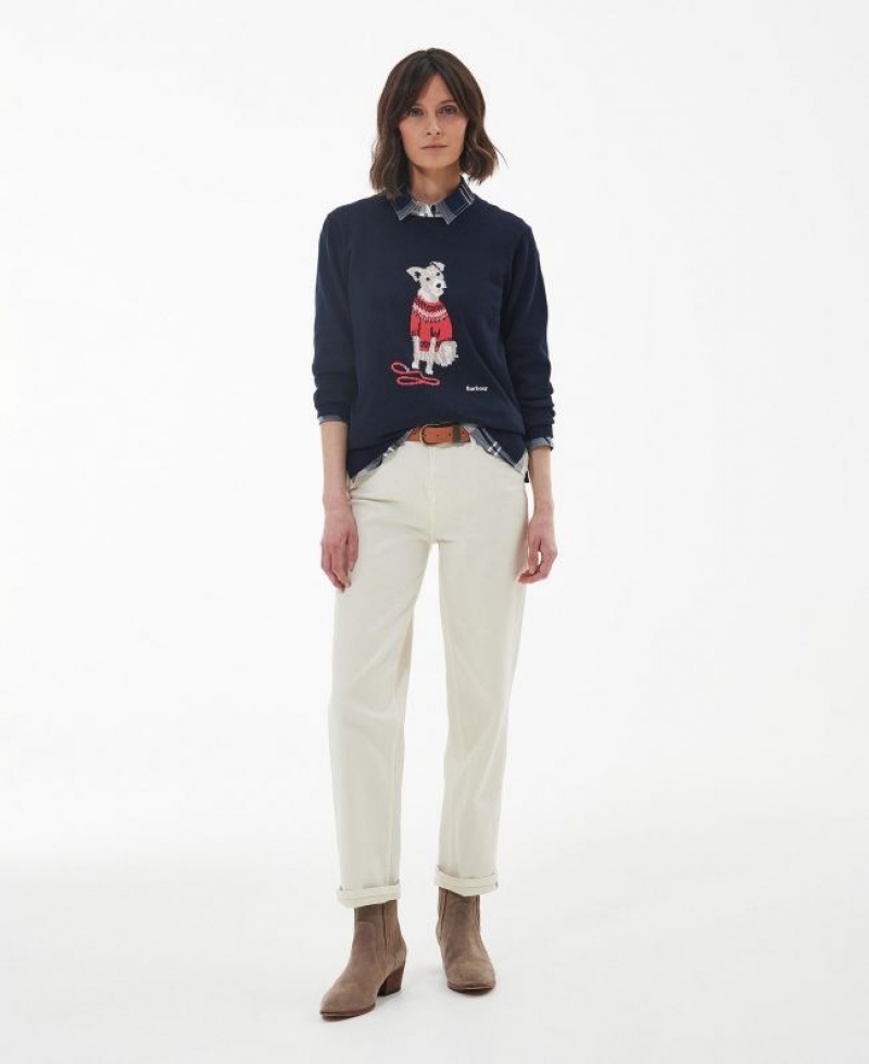 Navy Women Barbour Fareham Knitted Sweater | US-9586ZMAIR