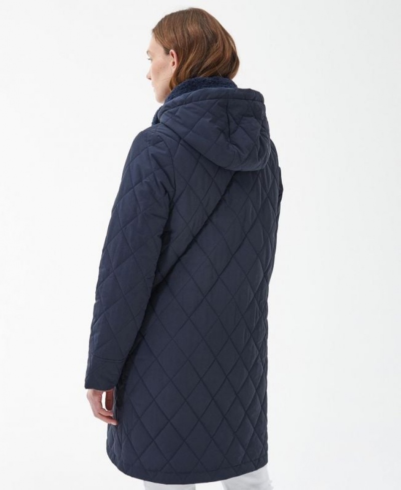 Navy Women Barbour Fox Quilted Jacket | US-2861IAOZC