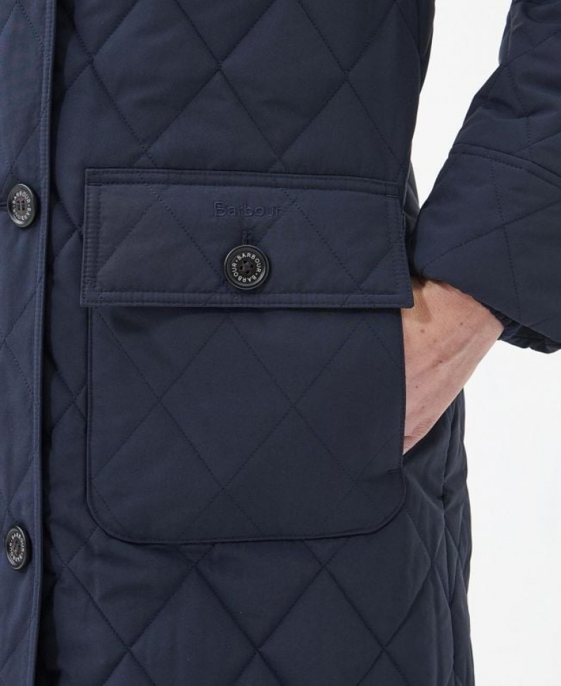 Navy Women Barbour Fox Quilted Jacket | US-2861IAOZC