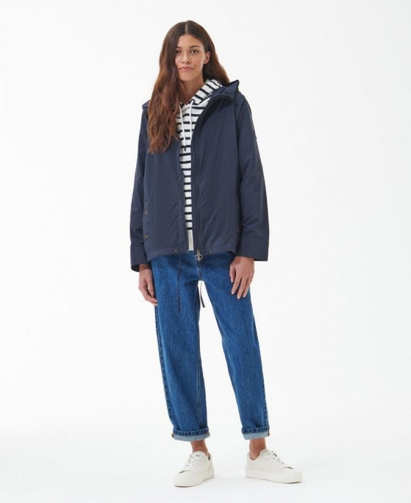 Navy Women Barbour Geranium Rain Jacket | US-8613RBHKT