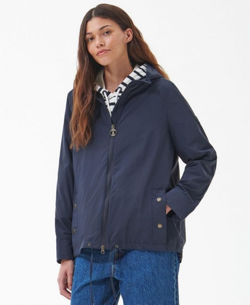 Navy Women Barbour Geranium Rain Jacket | US-8613RBHKT