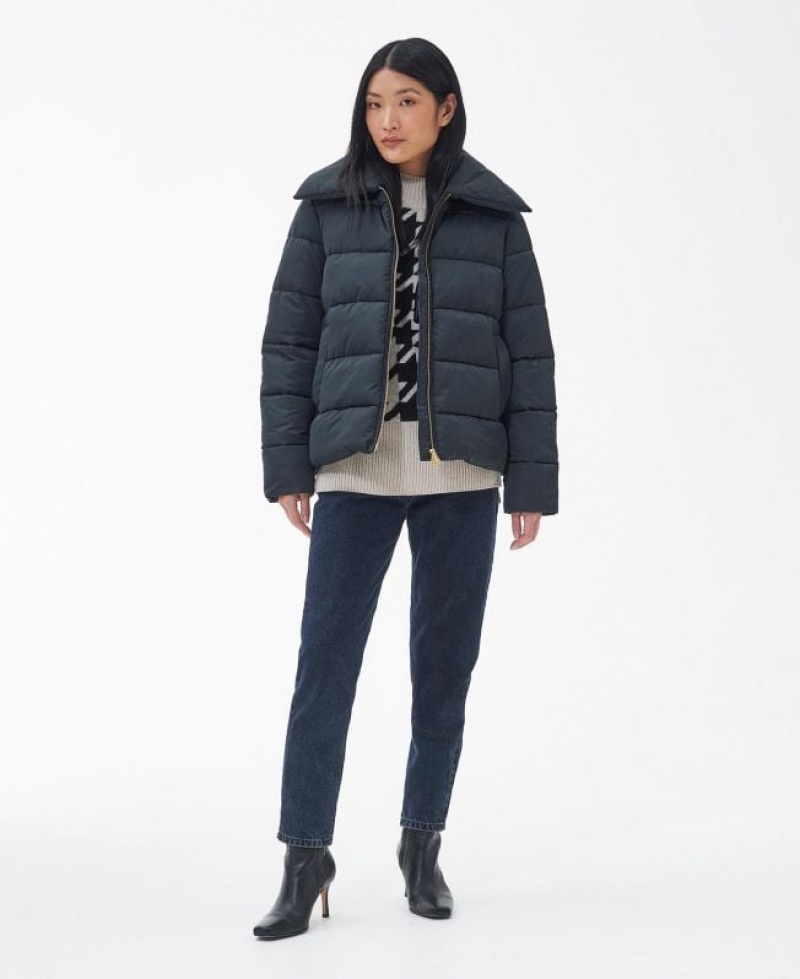 Navy Women Barbour Germaine Quilted Jacket | US-4713KZVBU