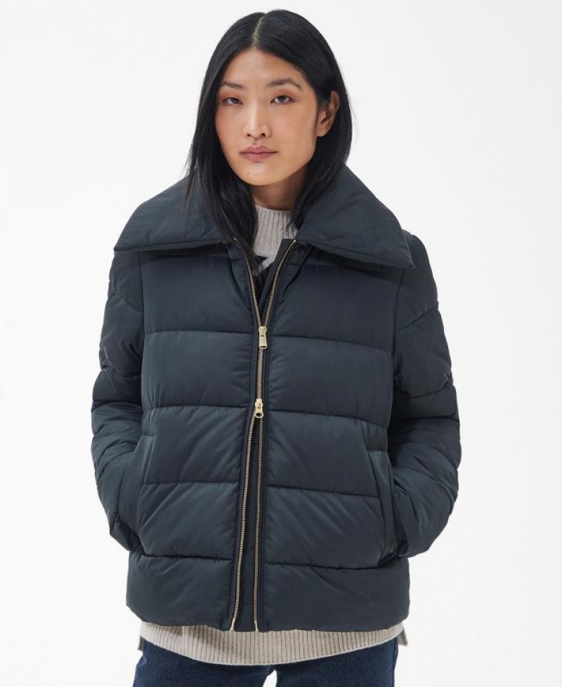 Navy Women Barbour Germaine Quilted Jacket | US-4713KZVBU