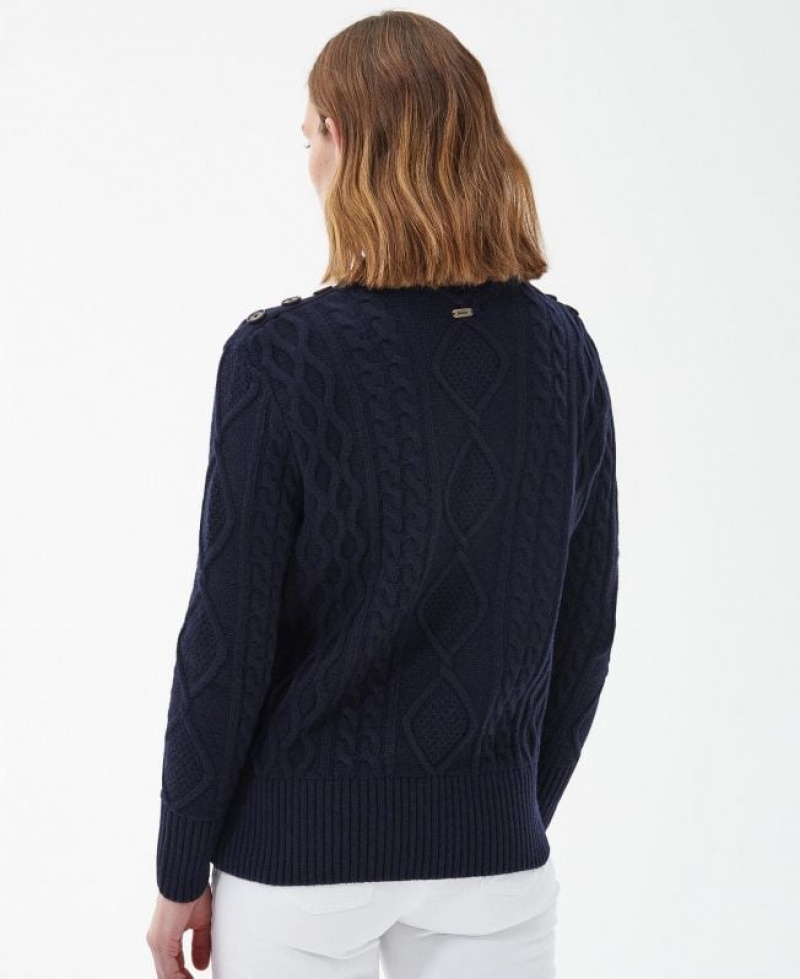 Navy Women Barbour Greyling Knitted Sweater | US-6928BGZYS