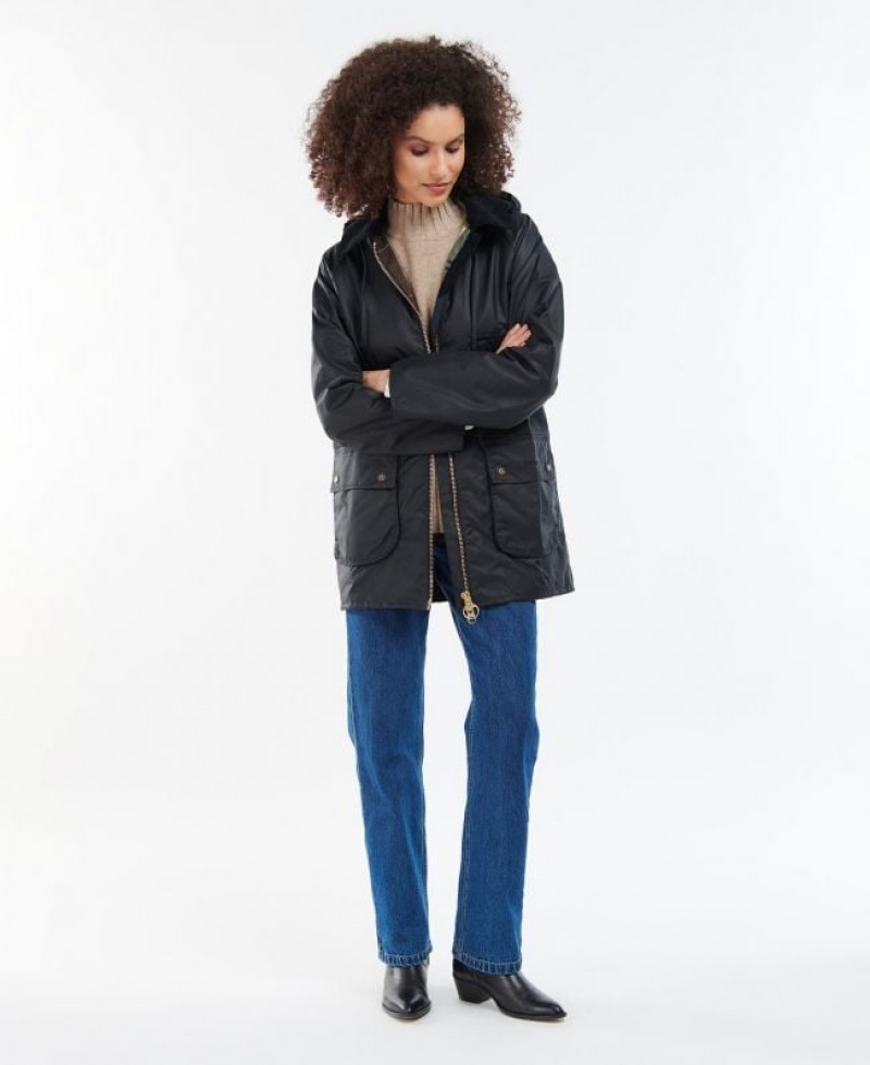 Navy Women Barbour Highclere Waxed Jacket | US-6784WIFGS