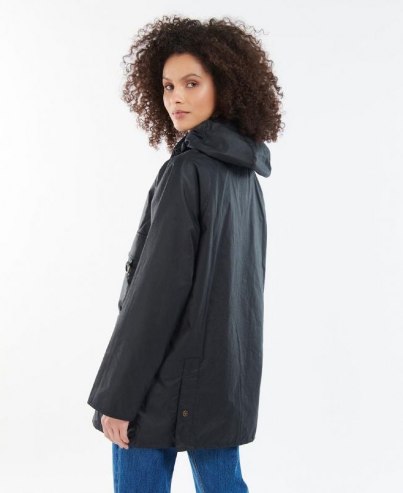 Navy Women Barbour Highclere Waxed Jacket | US-6784WIFGS