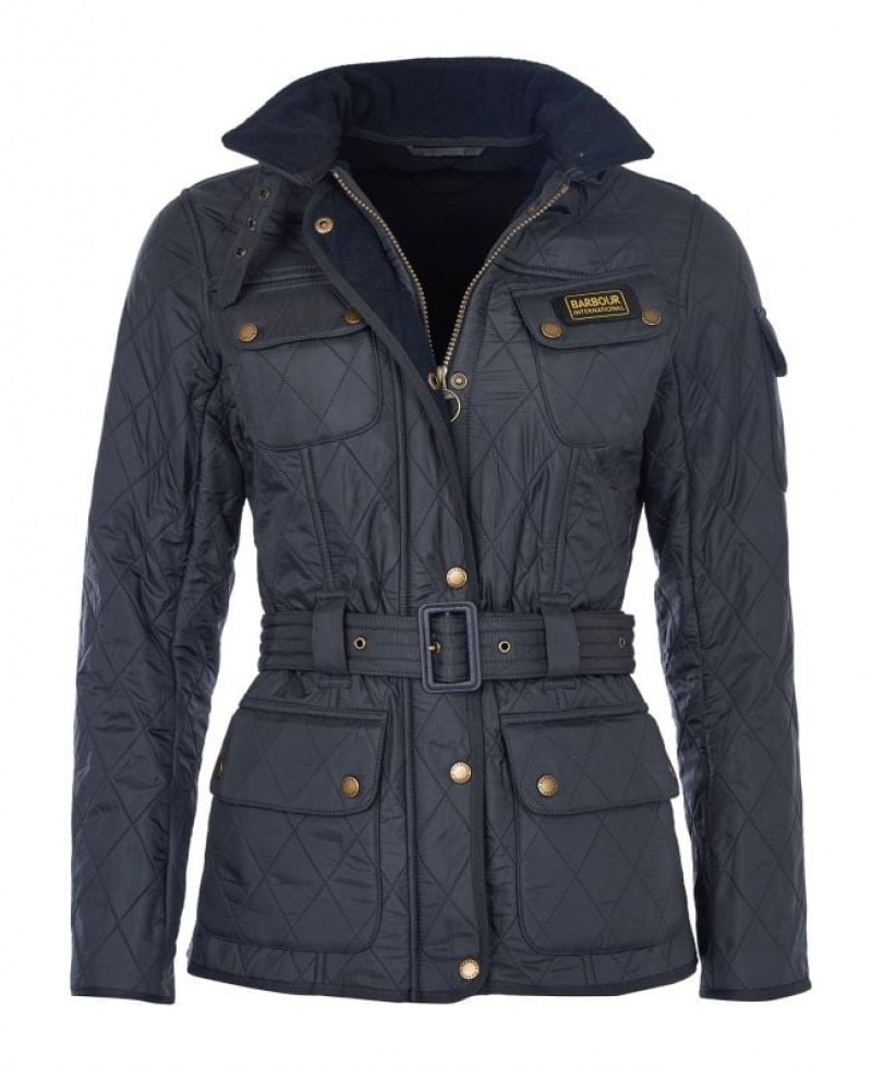 Navy Women Barbour International International Polarquilt Quilted Jacket | US-1842CZADK