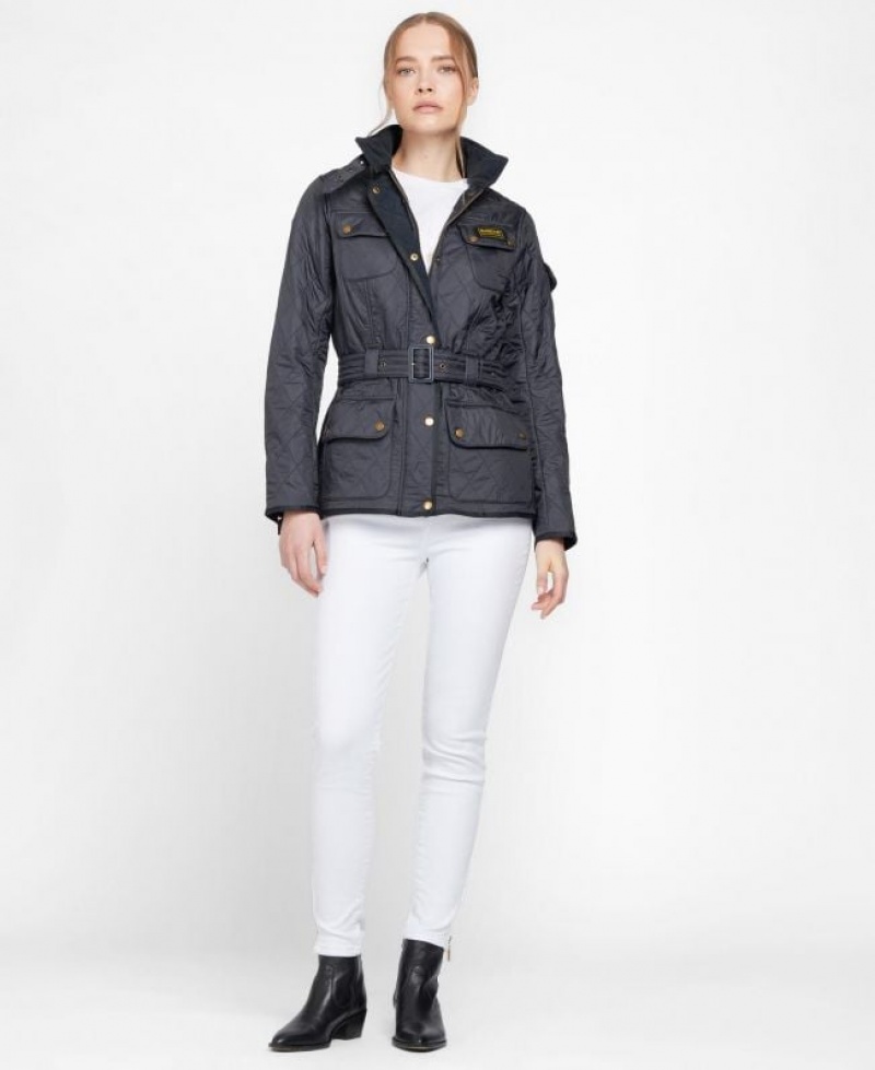 Navy Women Barbour International International Polarquilt Quilted Jacket | US-1842CZADK