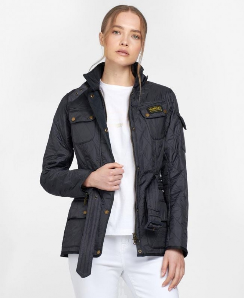 Navy Women Barbour International International Polarquilt Quilted Jacket | US-1842CZADK