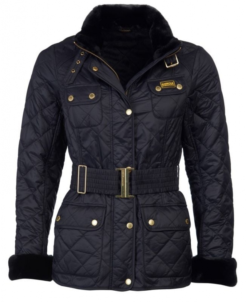 Navy Women Barbour International Modern International Polarquilt Quilted Jacket | US-1584SFMQL