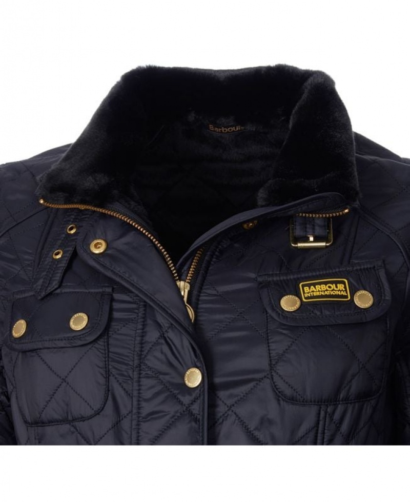 Navy Women Barbour International Modern International Polarquilt Quilted Jacket | US-1584SFMQL