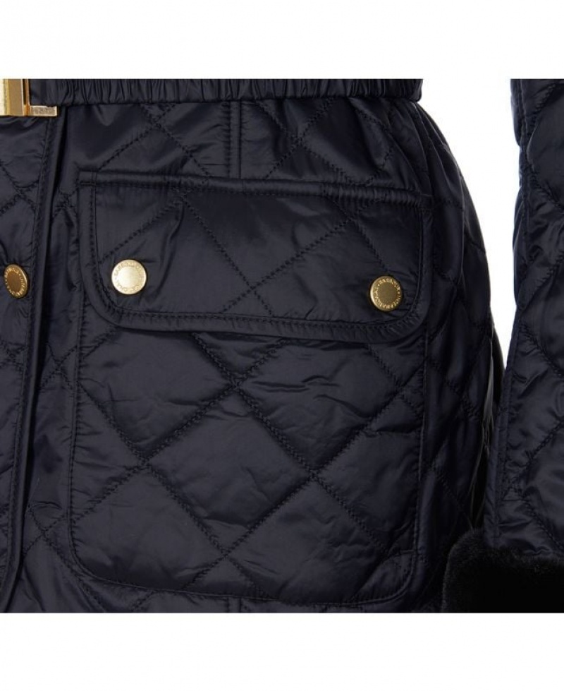 Navy Women Barbour International Modern International Polarquilt Quilted Jacket | US-1584SFMQL