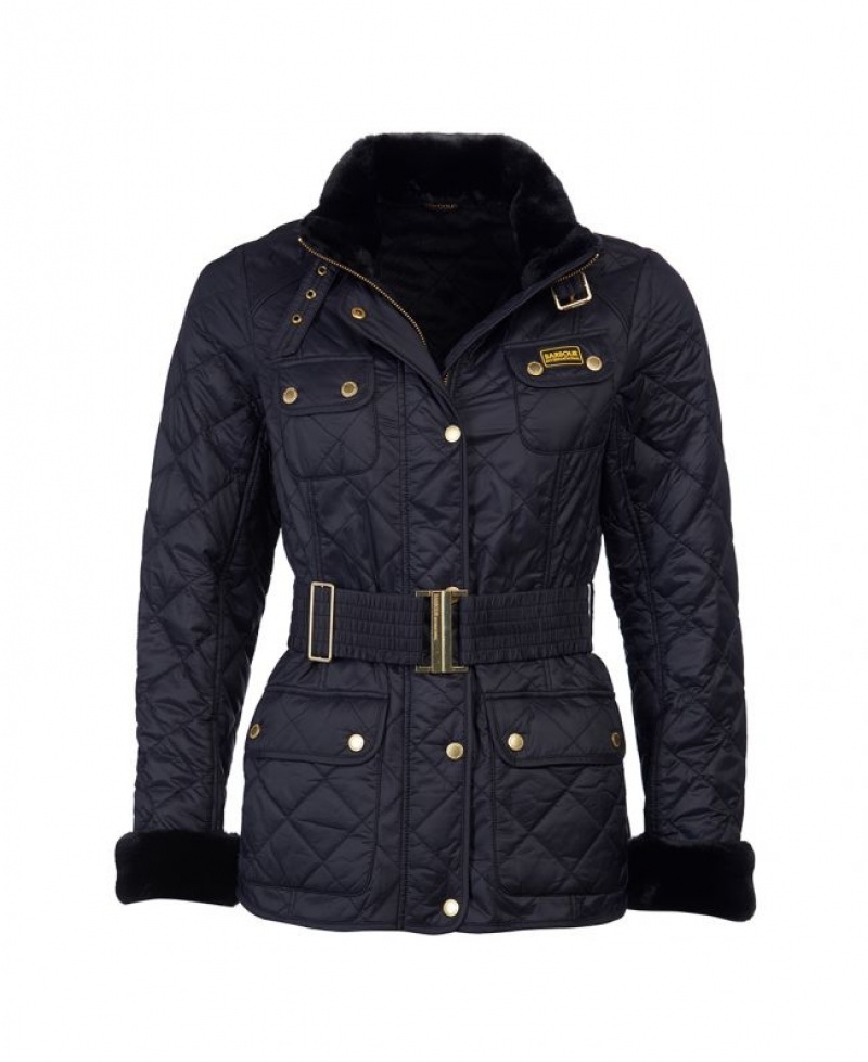 Navy Women Barbour International Modern International Polarquilt Quilted Jacket | US-1584SFMQL